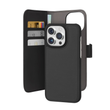 Puro Wallet Detachable MagSafe-kompatibilis könyvtok iPhone 15 Pro - fekete tok és táska