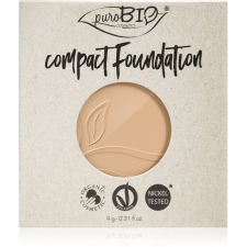 puroBIO Cosmetics Compact Foundation Kompakt púder alapozó utántöltő kompakt púder make- up utántöltő Kompakt púder alapozó utántöltő SPF 10 árnyalat 02 9 g smink alapozó