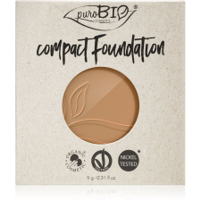puroBIO Cosmetics Compact Foundation Kompakt púder alapozó utántöltő kompakt púder make- up utántöltő Kompakt púder alapozó utántöltő SPF 10 árnyalat 04 9 g smink alapozó