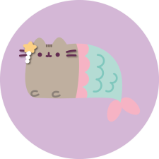  Pusheen Mermaid formapárna, díszpárna 40 cm Velúr lakástextília