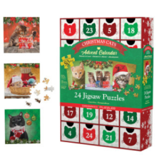 Puzzle Adventkalender - Weihnachtskatzen. 1200 Teile naptár, kalendárium