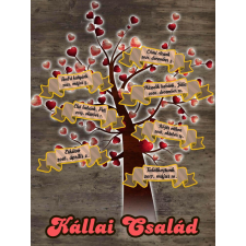 Puzzle – Családfa szívekkel, tetszőleges adatokkal... (120 db-os) puzzle, kirakós