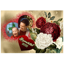  Puzzle – Saját fotóval és tetszőleges felirattal rózsa mintával (120 db-os) puzzle, kirakós