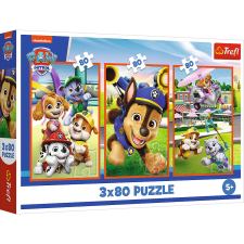 Puzzle,Trefl Puzzle - 3x80 - Dog Pack Paw Patrol Trefl 34886 puzzle, kirakós