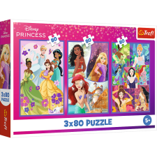 Puzzle,Trefl Rejtvény - 3x80 - Hercegnő barátok - Disney Princess Trefl 34884 puzzle, kirakós
