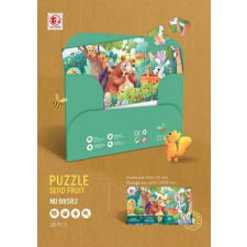  Puzzle, vadállatok képpel, + boríték, 2 féle, 26x15 cm puzzle, kirakós