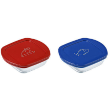 Pyrex 913S570/7646 Ételtároló doboz szett, négyzet alakú, 2 db papírárú, csomagoló és tárolóeszköz