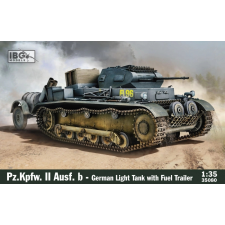  Pz.Kpfw. II Ausf. b német könnyű harckocsi üzemanyagszállító utánfutóval makett