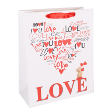 Q PT.M.LOVE SZÍV PIR/FEK26*32 ajándéktasak