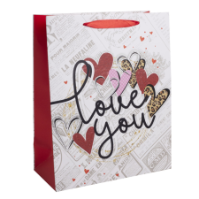 Q PT.M.LOVE YOU PIR/FEH.26*32 ajándéktasak