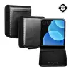 QIALINO Bőr flip tok asztali tartóval Samsung Galaxy Z Flip8 fekete