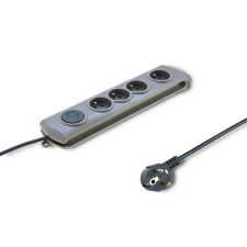 Qoltec 50164 Túlfeszültség védő 220V hálózati elosztó 2.5m - Szürke (50164) hosszabbító, elosztó