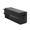 Qoltec 52382 Power Pro 1x USB Type-C / 1x USB Type-A GaN Hálózati töltő - Fekete (100W) (52382)