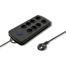 Qoltec Quick Switch túlfeszültségvédő / elosztó 8 aljzat 2.5m fekete (50161) (50161) hosszabbító, elosztó