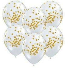 Qualatex 11 inch-es Confetti Dots Diamond Clear latex Lufi party kellék
