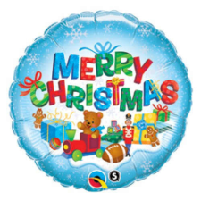 Qualatex 18 inch-es Merry Christmas - Karácsonyi Ajándékok Presents Fólia Lufi party kellék
