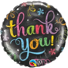 Qualatex 18 inch-es Thank You Chalkboard Ballagási Fólia Lufi party kellék