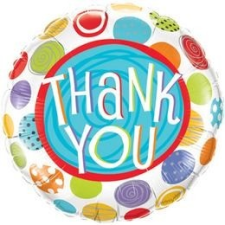 Qualatex 18 inch-es Thank You Patterned Dots Fólia Lufi party kellék