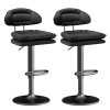 Quasar & Co. 2 székből álló készlet, Quasar &amp; Co.®, 360 fokban elforgatható, állítható magasságú, lábtartó, fém/eko bőr/szivacs, fekete