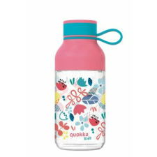 QUOKKA Kids Ice Flowers BPA mentes műanyag kulacs pánttal 430ml - Quokka kulacs, kulacstartó