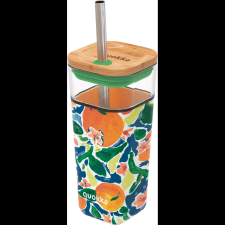 QUOKKA Liquid Cube Utazóbögre szívószállal, oranges (8412497400584) kulacs, kulacstartó