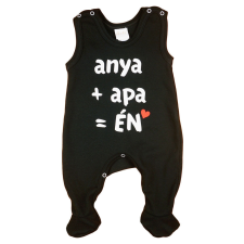  &quot;anya+apa=Én&quot; feliratos ujjatlan rugdalózó rugdalózó