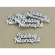 "Boldog Névnapot" felirat fehér 2,3x5,3cm 5db/csomag dekorációs kellék
