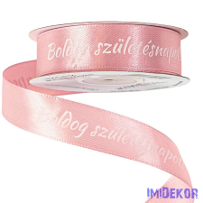 "Boldog Születésnapot!" feliratos szatén szalag 20mm x 20m - Mályva dekorációs kellék