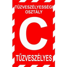  "C" tűzv.osztály - műanyag,  300*450mm információs tábla, állvány