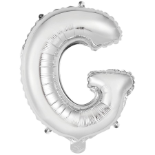  "G" Betű Fólia Lufi - Ezüst, 45 cm party kellék