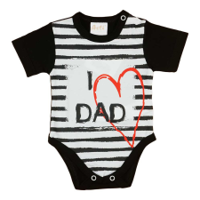 &quot;I LOVE MY DAD&quot; feliratos rövid ujjú baba body fekete kombidressz, body