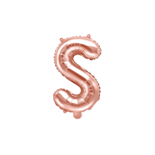 "S" betű fólia lufi 35cm rózsaarany party kellék