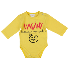"Vagány kiscsaj vagyok" feliratos hosszú ujjú baba body sárga kombidressz, body