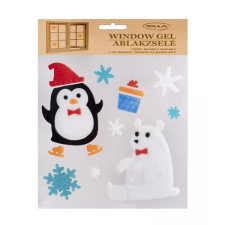 Qx Ablakzselé jegesmedve és pingvin mintákkal - 20 x 25 cm party kellék
