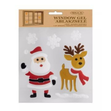 Qx Ablakzselé Mikulás és rénszarvas mintákkal - 20 x 25 cm party kellék