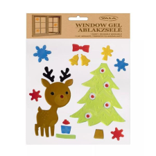 Qx Ablakzselé rénszarvas és fenyőfa mintákkal - 20 x 25 cm party kellék