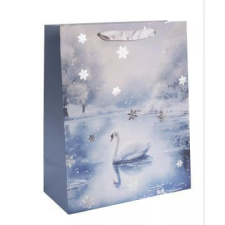 Qx Ajándéktasak hattyú mintával - 18 x 23 cm party kellék