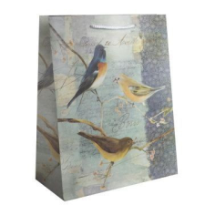 Qx Ajándéktasak madár mintákkal - 26 x 32 cm party kellék