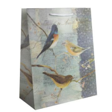 Qx Ajándéktasak madár mintákkal - 26 x 32 cm ajándéktasak
