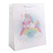 Qx Ajándéktasak unikornis mintával - 26 x 32 cm ajándéktasak