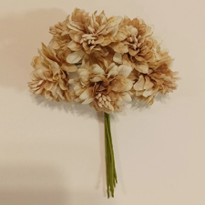 Qx Babarózsa pick 6 fej 4cm bézs dekorációs kellék