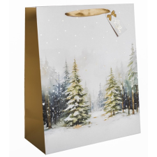 Qx Dísztasak matt 18x23 cm havas fenyők ajándéktasak