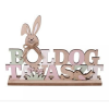 Qx Fa dekoráció „Boldog tavaszt" felirattal és nyuszi formával - 28 x 18 cm