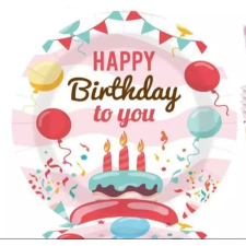 Qx Happy Birthday! mintás papírtányér - 10 db-os party kellék