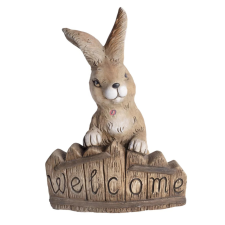 QX-IMP XL Cuki nyúl figura welcome felirattal, kerítésléccel 45 cm dekorációs kellék