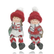 QX-Impex Kerámia gyerek téli ruhában karácsonyi dekoráció