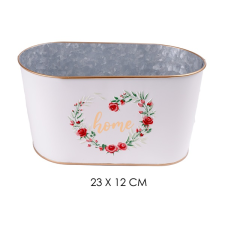 QX-IMPEX KFT IRIS bádog kaspó ovál rózsa home 23x12cm (81002) kerti tárolás