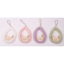 QX-IMPEX KFT IRIS dekor akasztós tojásban madár 4 féle szín (68846) party kellék