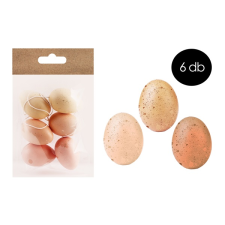 QX-IMPEX KFT IRIS dekor műanyag tojás x6 narancs/sárga 4x6cm (72011) party kellék