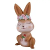 QX-IMPEX KFT IRIS dekor műgyanta nyúl+virágkoszorú barna 10,2cm (QX_IMPEX_KFT_46628)